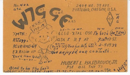Scheda radio qsl - qsl, 1939