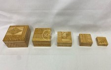 Set di 5 scatole cofanetti matrioska in legno foderate internamente arredamento