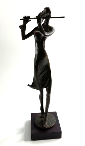Statua bronzo suonatrice di - bronzo,