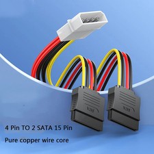 Molex to 2 SATA 15 Pin 4 Pin
