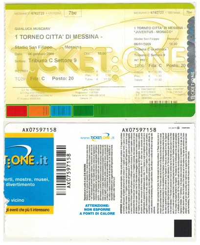 Biglietto stadio torneo citta - biglietto, citta'