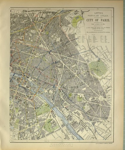 1882 letts mappa piano città - letts,