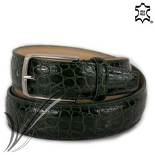 Cintura uomo verde stampa cocco coccodrillo cinta in vera pelle da x cerimonia