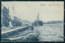 Brindisi Città Porto Barche cartolina KF2457