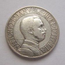 1908  ITALY  2  LIRE  SILVER