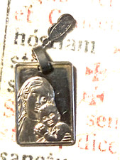 RARO CIONDOLO/LINGOTTO VINTAGE ARGENTO STERLING Madonna con bambino: Marca 1AR-1970