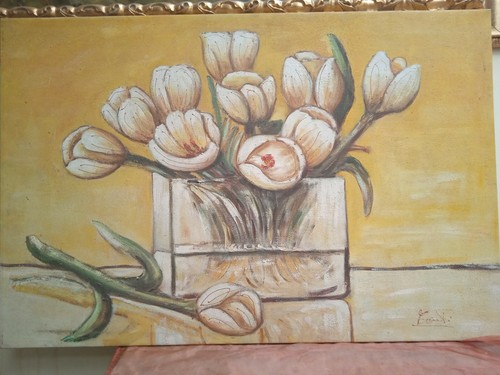 Quadro vaso con fiori dipinto - quadro,