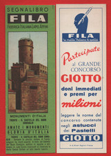 SEGNALIBRO FILA SERIE MONUMENTI D'ITALIA TRENTO CASTELLO CONSIGLIO  GIOTTO BLU