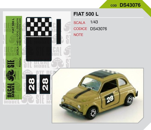 Fiat 500 politoys decal - l,