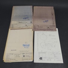 Lotto di 5 copie eliografiche e anastatiche di disegni di auto Bugatti anni '90