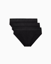 EMPORIO ARMANI - Slip 3 pack nero con logo per uomo