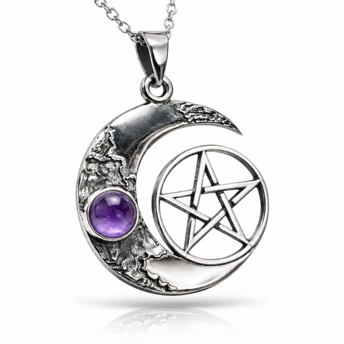 Collana con ciondolo ametista