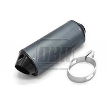 Silenziatore di scarico in lega ovale grigio 38 mm marmitta terminale can tubo sporco pit bike