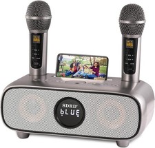 SDRD Cassa Bluetooth Karaoke con 2  Microfoni Wireless professionali