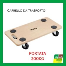 CARRELLO DA TRASPORTO PIANALE IN MDF 58x29CM PORTATA 200KG ANTISCIVOLO ROBUSTO