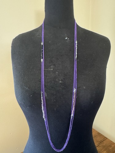 Collana lunga con catena - , viola