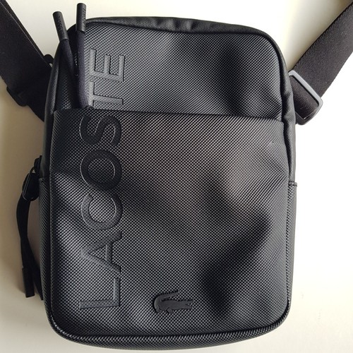 Sacoche zippée noire lacoste - noire,