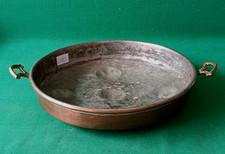 ANTICO TEGAME PADELLA IN RAME E OTTONE CUOCIUOVA CUOCI UOVA VECCHIO. CV81