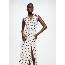 Abito senza maniche Mango MNG a pois midi con bottoni taglia 0 XXS