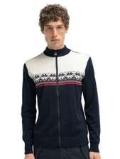 Maglione Norvegese Uomo col. Blu Zip Intera DALE OF NORWAY