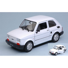 FIAT 126 1973 WHITE 1:24-27 Welly Auto Stradali Modellino Nuovo