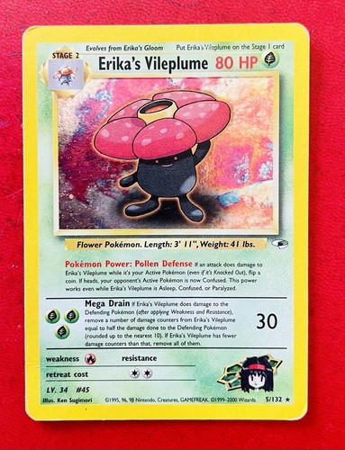 Lotto carte pokemon erika - carte, erika’s