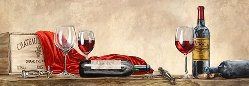 Quadro tavola con - vini, vineria