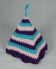 Presina a forma di cono realizzata all'uncinetto in cotone