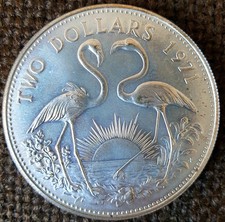 Bahamas 2 dollari 1971 argento