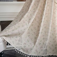 Nuova Tenda Uncinetto In Lino Con Fantasia Floreale Crema Fantasia Boho Porta Zanzariera