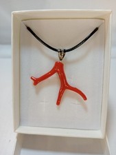 Ciondolo Ramo Di Corallo Terminale Argento 925 Lunghezza.Cm.4