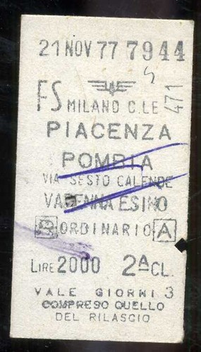 Biglietto treno ferrovia - biglietto,