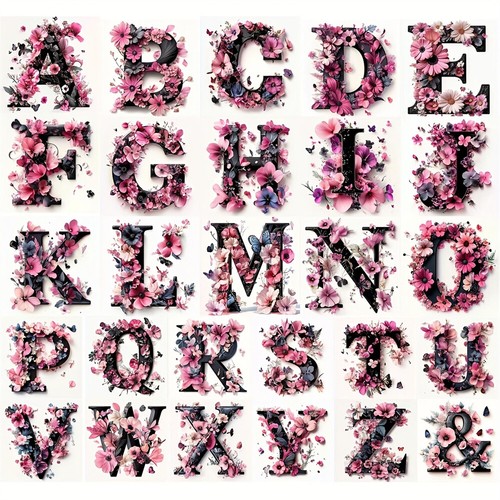 Trapano completo lettere - , fiori