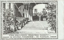 bs194 cartolina biumo superiore varese scala dell'ingresso della villa mozzoni