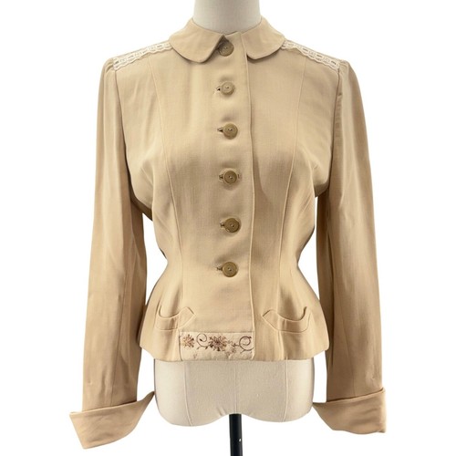 Giacca blazer lana beige