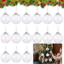 15 Palline Di Natale Trasparenti, per Albero Di Natale, 6 Cm, in Plastica, per A
