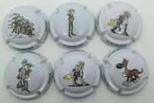 Série de 6 Capsules de champagne Veuve Éléonore Lucky Luke. TE