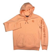Felpa Carhartt Relaxed Fit Peach con cappuccio logo grafica manica donna piccola