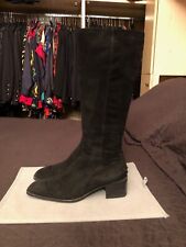 TOD'S LUSSO STIVALI ALTI SUEDE SCAMOSCIATO ZIP BLACK ORIGINAL 9 US 39 EUR 6 UK