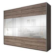 Armadio due ante scorrevoli BROCK 270 cm Gihome® capiente rovere scurospecchi