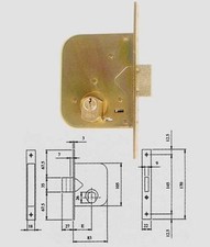 ISEO 601450 SERRATURA A CILINDRO PER CANCELLI ENTRATA 45 MM. ART. 601.450