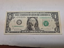 True Flipper banconota da $ 1 dollaro 4 DI UN TIPO 0s G08890006D CHICAGO numero di serie fantasia