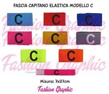 FASCIA DA CAPITANO ELASTICA MODELLO CLASSICO CON LACCETTO SPORT CALCIO SQUADRA
