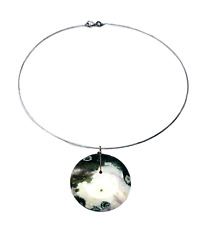 FAVOLOSA COLLANA GIROCOLLO RIGIDO IN ARGENTO CON CIONDOLO DI AGATA