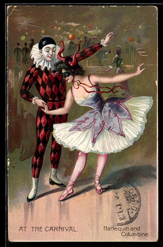 Cartolina arlecchino invita - cartolina,