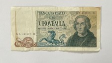 NL* BANCA D'ITALIA Banconota 5000 LIRE COLOMBO II TIPO 1971  come da foto