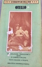 Otello di W. Shakespeare La Bur Rizzoli 1984 traduzione Gabriele Baldini 