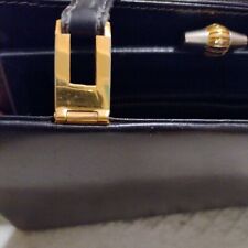 Borsa Cesare Piccini in pelle colore blu notte Borsa a mano "vintage"