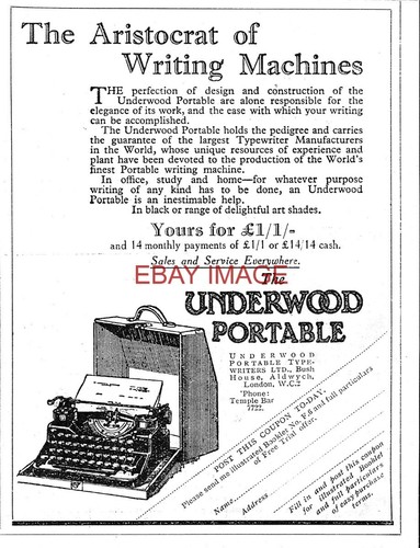 1929 advert the underwood - 1929,