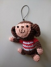 portachiavi artigianale fatto a mano amigurumi scimmietta charms